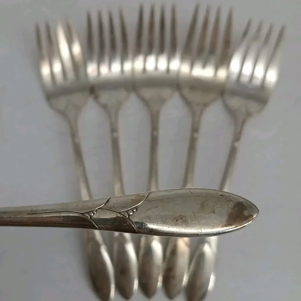 6X SF LADY HAMILTON Salad Forks 1932 Silverplate Community Plate Oneida